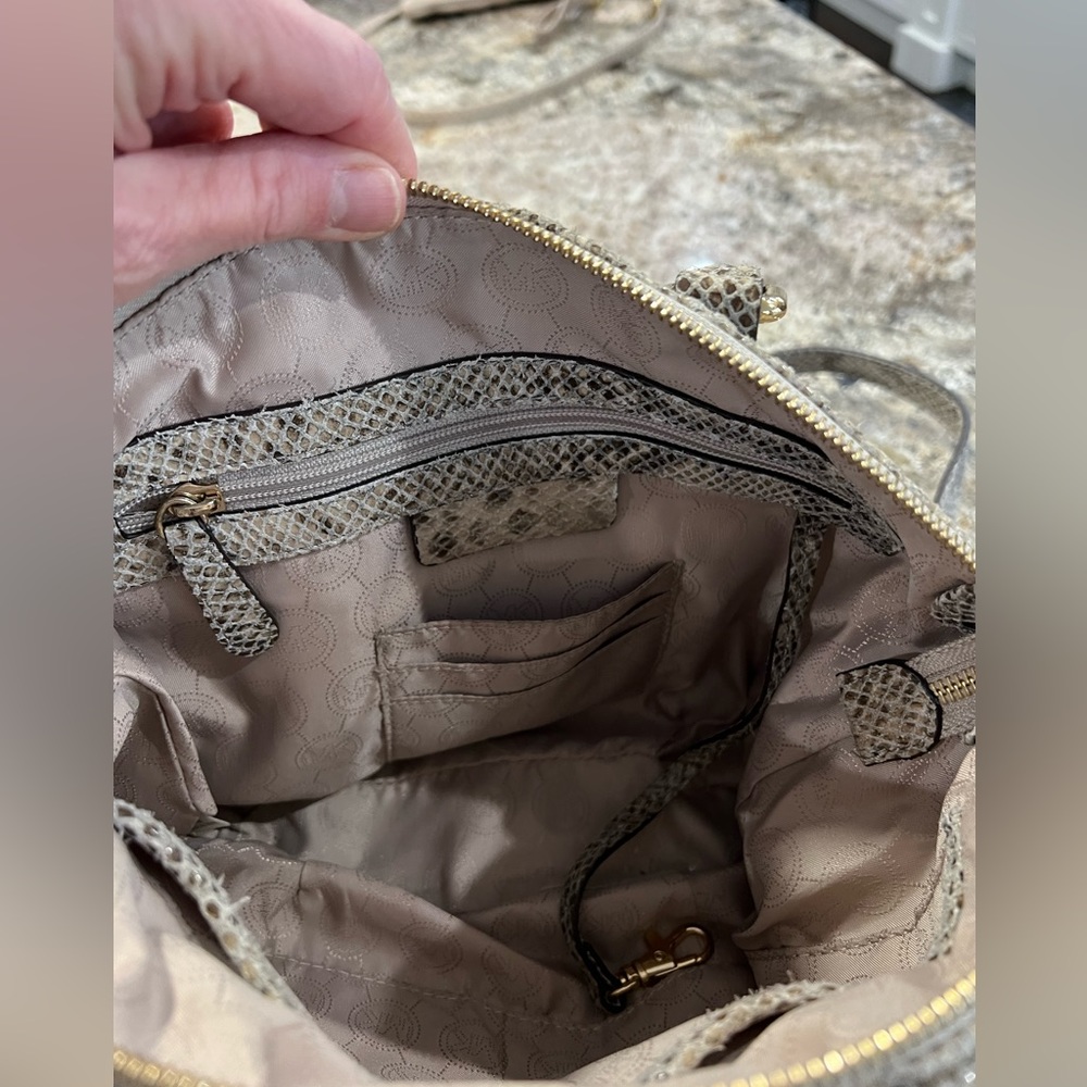 Michael Kors Python Embossed Leather Satchel Shou… - image 5